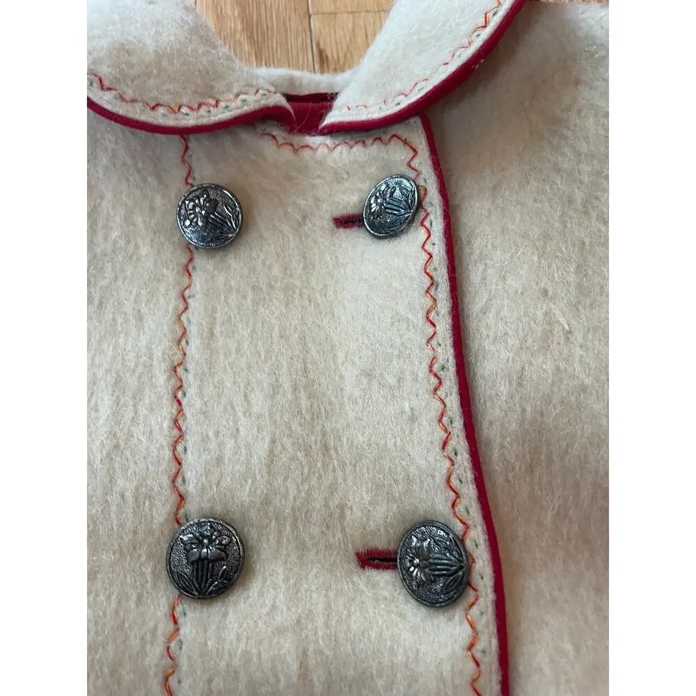 RARE Neiman Marcus‎ Haidegger Austrian Wool Peacoat Kids Size 65, embroidery
